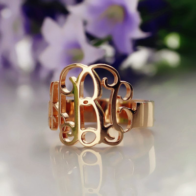 Personalised Rose Gold Monogram Ring - The Name Jewellery™
