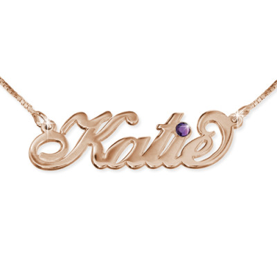 Rose Gold Plated Silver Swarovski Necklace - The Name Jewellery™