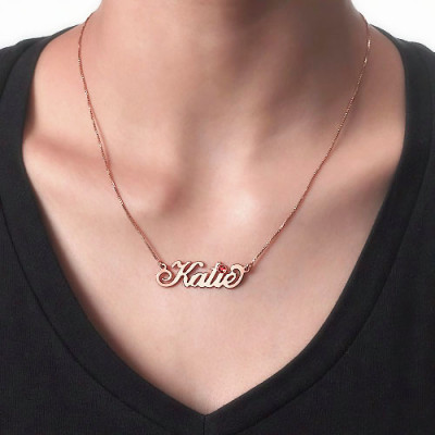 Rose Gold Plated Silver Swarovski Necklace - The Name Jewellery™