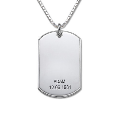 Father's Day Gifts - Silver Dog Tag Necklace - The Name Jewellery™