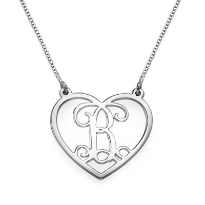 Silver Heart Initials Necklace - The Name Jewellery™