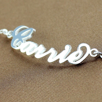 Personalised Sterling Silver Carrie Name Bracelet - The Name Jewellery™