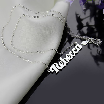 Personalised Sterling Silver Puff Font Namplate Necklace - The Name Jewellery™