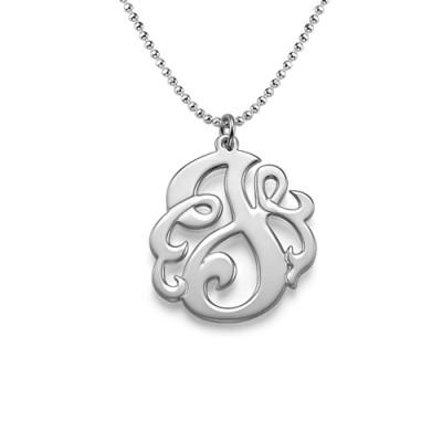 Silver Swirly Initial Necklace - The Name Jewellery™