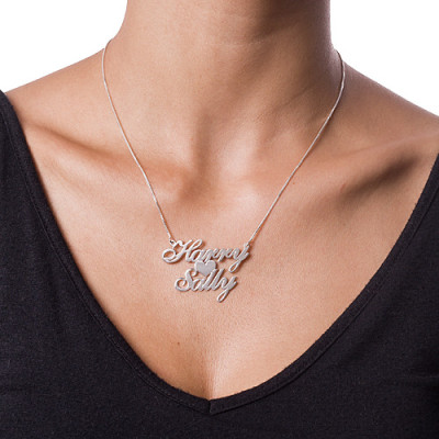 Silver Two Names  Heart Love Necklace - The Name Jewellery™