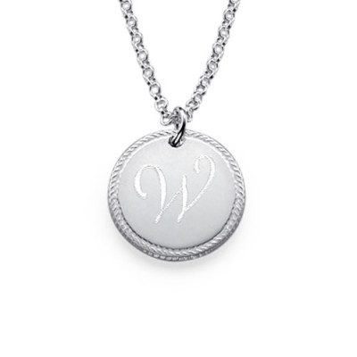 Sterling Silver Circle Initial Necklace - The Name Jewellery™
