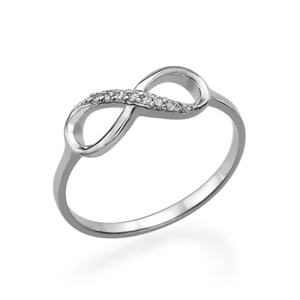 Sterling Silver Cubic Zirconia Infinity Ring - The Name Jewellery™