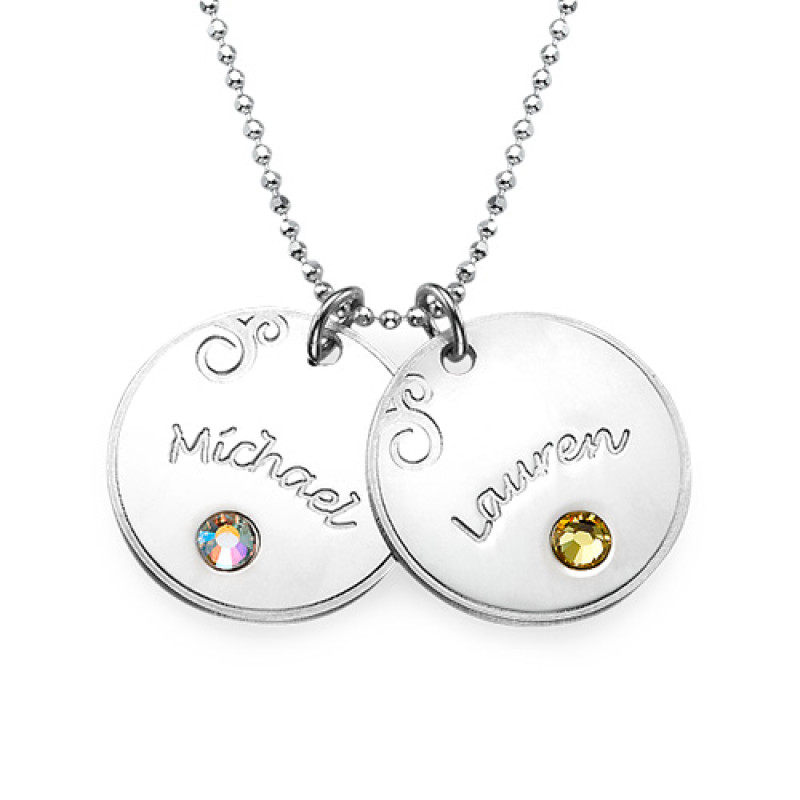 Personalised Hammered Double Disc Necklace | Lisa Angel