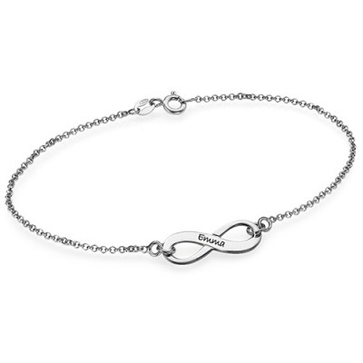Sterling Silver Engraved Infinity Bracelet/Anklet - The Name Jewellery™