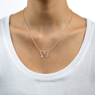 Sterling Silver Infinity Necklace with Initials - The Name Jewellery™