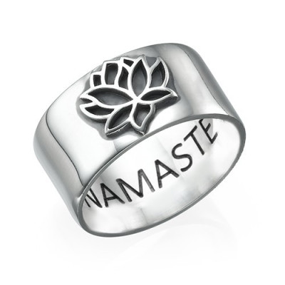Sterling Silver Lotus Flower Ring - The Name Jewellery™