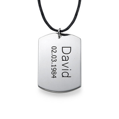 Sterling Silver Men's "Dog Tag" Necklace - The Name Jewellery™