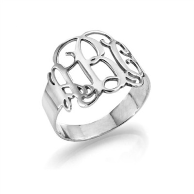 Sterling Silver Monogram Ring - The Name Jewellery™