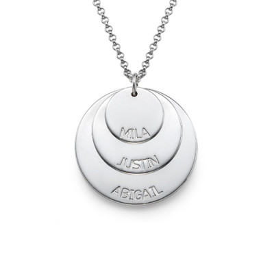 Sterling Silver Mummy Necklace with Kid's Names - The Name Jewellery™