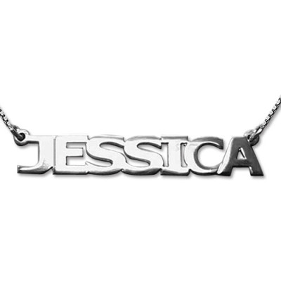 New Sterling Silver All Capitals Name Necklace - The Name Jewellery™