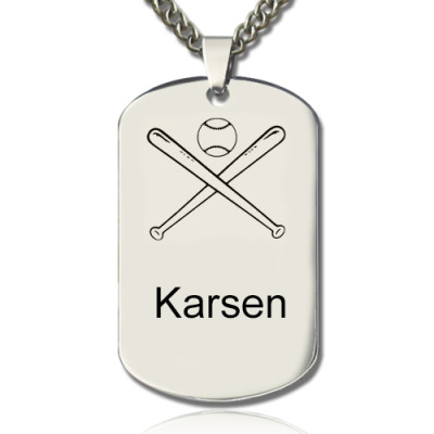 Baseball Dog Tag Name Necklace - The Name Jewellery™