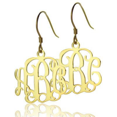 18ct Solid Gold Personalised Monogram Earring - The Name Jewellery™
