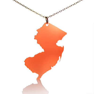 Acrylic New Jersey States Necklace American Map Necklace - The Name Jewellery™