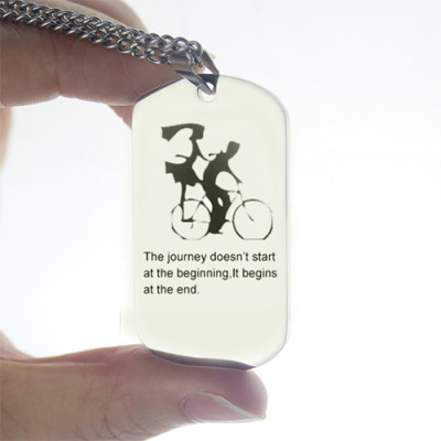 Couple Bicycle Dog Tag Name Necklace - The Name Jewellery™