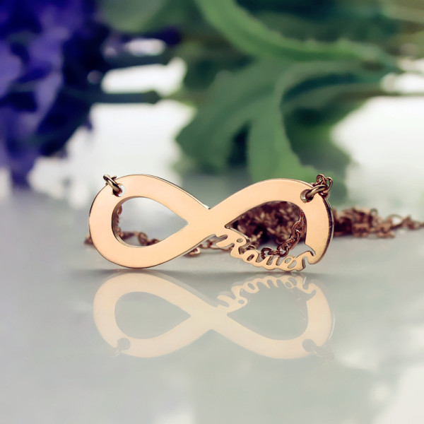 Solid Rose Gold 18ct Infinity Name Necklace - The Name Jewellery™