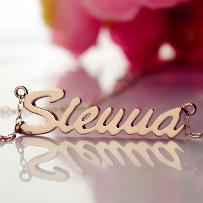 18ct Rose Gold Plated Sienna Style Name Necklace - The Name Jewellery™