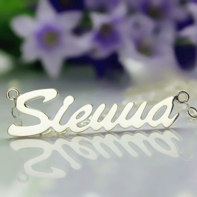 Solid White Gold Sienna Style Name Necklace - The Name Jewellery™