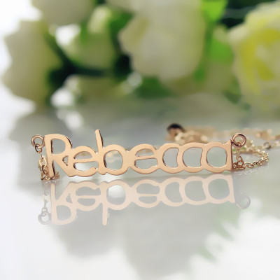 18ct Rose Gold Plated Rebecca Style Name Necklace - The Name Jewellery™