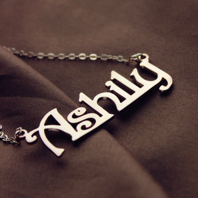 Solid Rose Gold Harrington Font Name Necklace - The Name Jewellery™