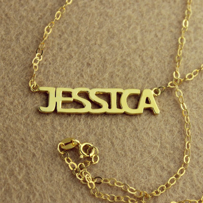 Solid Gold Plated Jessica Style Name Necklace - The Name Jewellery™
