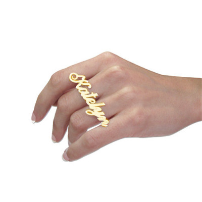 Two Finger Name Ring in Solid 18ct Gold - The Name Jewellery™