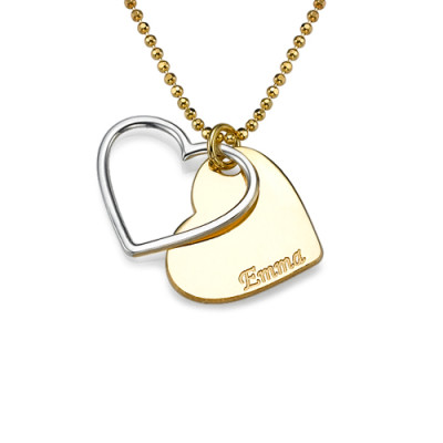 Personalised Two Tone Heart Necklace for Couples - The Name Jewellery™