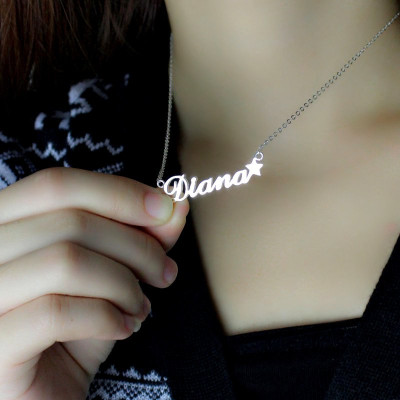 Personalised Letter Necklace Name Necklace Sterling Silver - The Name Jewellery™