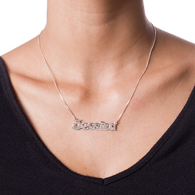 Comic Style Silver Name Necklace - The Name Jewellery™