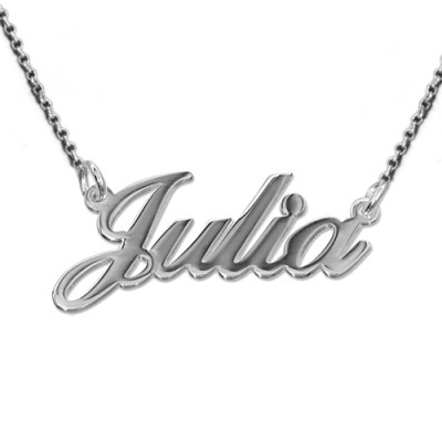 Extra Thick Silver Name Necklace With Rollo Chain - The Name Jewellery™