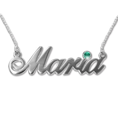 18ct white Gold and Swarovski Crystal Name Necklace - The Name Jewellery™