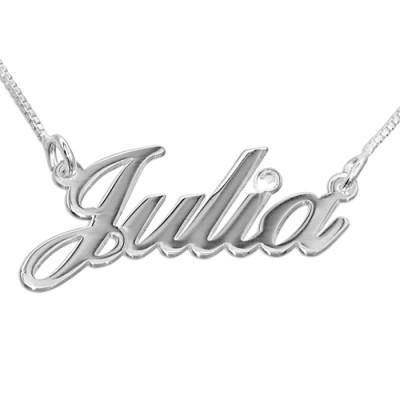 18ct White Gold and Diamond Name Necklace - The Name Jewellery™
