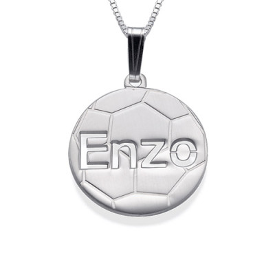 Sterling Silver Personlised Football Pendant - The Name Jewellery™