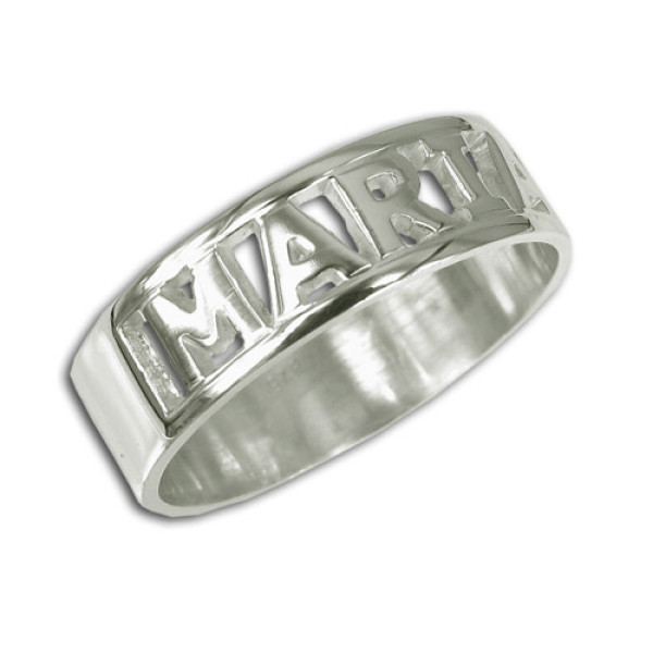 Personalised English Silver Engraved Name Ring - The Name Jewellery™