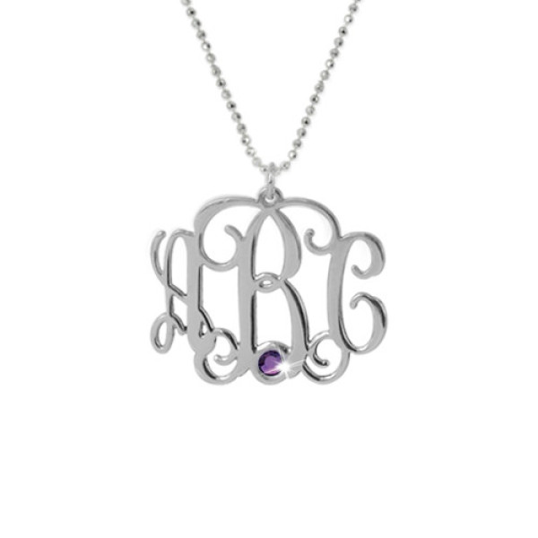 Sterling Silver Monogram Necklace with Swarovski - The Name Jewellery™
