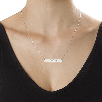 Sterling Silver Bar Nameplate Necklace - The Name Jewellery™