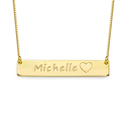18ct Gold Plated Icon Bar Necklace - The Name Jewellery™