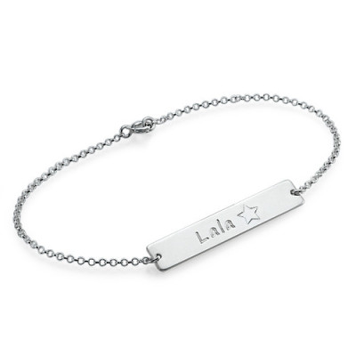 Sterling Silver Bar Nameplate Bracelet/Anklet - The Name Jewellery™