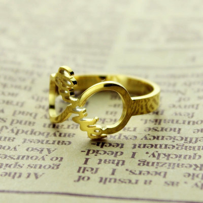 Custom Infinity Name Ring 18ct Gold Plated - The Name Jewellery™