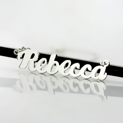 Personalised Sterling Silver Puff Font Namplate Necklace - The Name Jewellery™