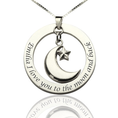 I Love You To The Moon and Back Charm Pendant - The Name Jewellery™