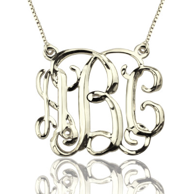 Personalised Cube Monogram Initials Necklace Sterling Silver - The Name Jewellery™