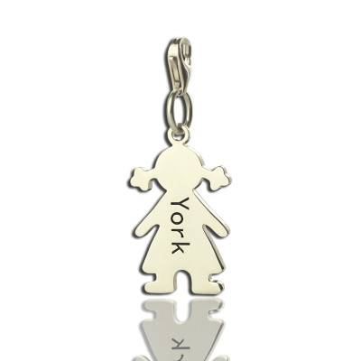 Personalised Baby Girl Pendant Necklace With Name Silver - The Name Jewellery™