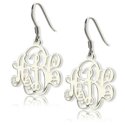Sterling Silver Script Monogram Earrings - The Name Jewellery™
