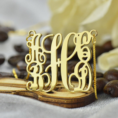Gold Plated Family Monogram Necklace With 5 Initials - The Name Jewellery™