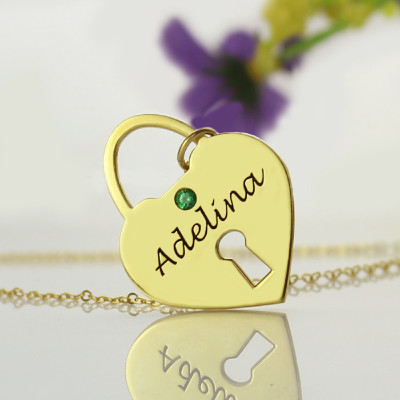 I Love You Heart Lock Keepsake Necklace With Name 18ct Gold Plated - The Name Jewellery™